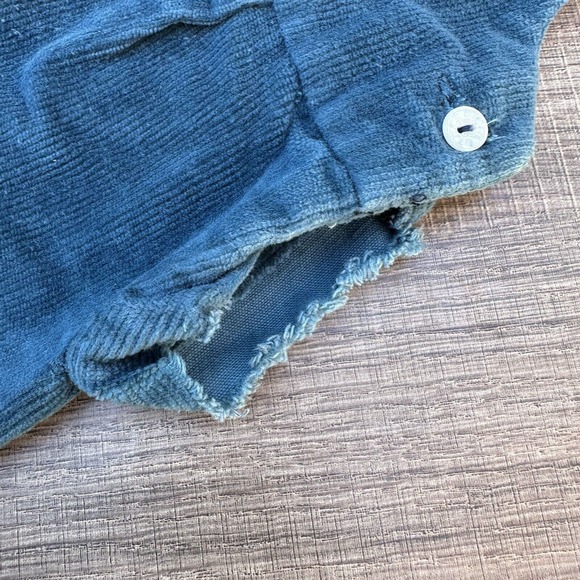 Vintage 1970s Overalls Toddler Size 18m Corduroy Blue Turtle Appliqué - Picture 5 of 11